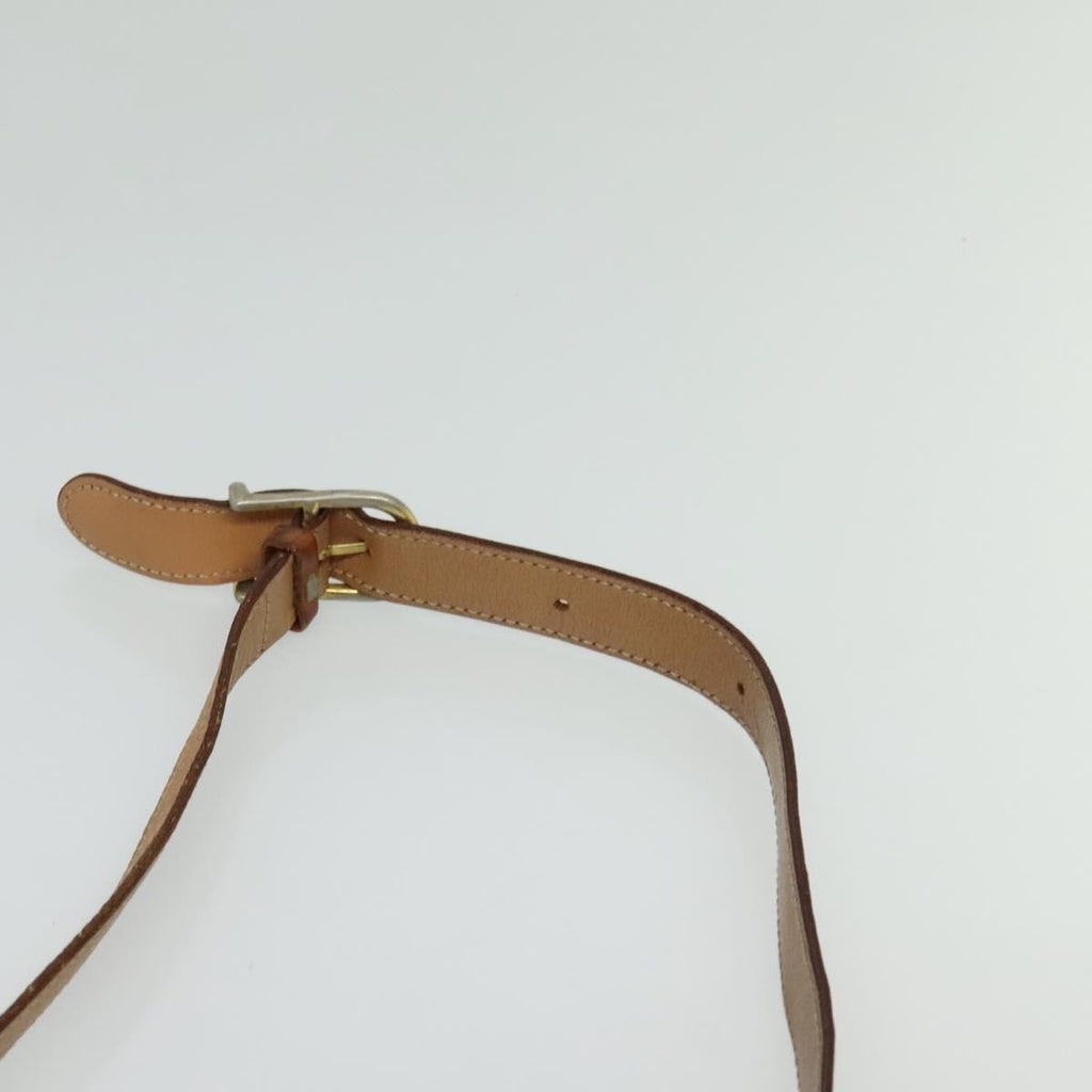 Celine Vintage Macadam Circle Logo Shoulder Bag Canvas And Leather Brown Canvas Shoulder Bag Bag