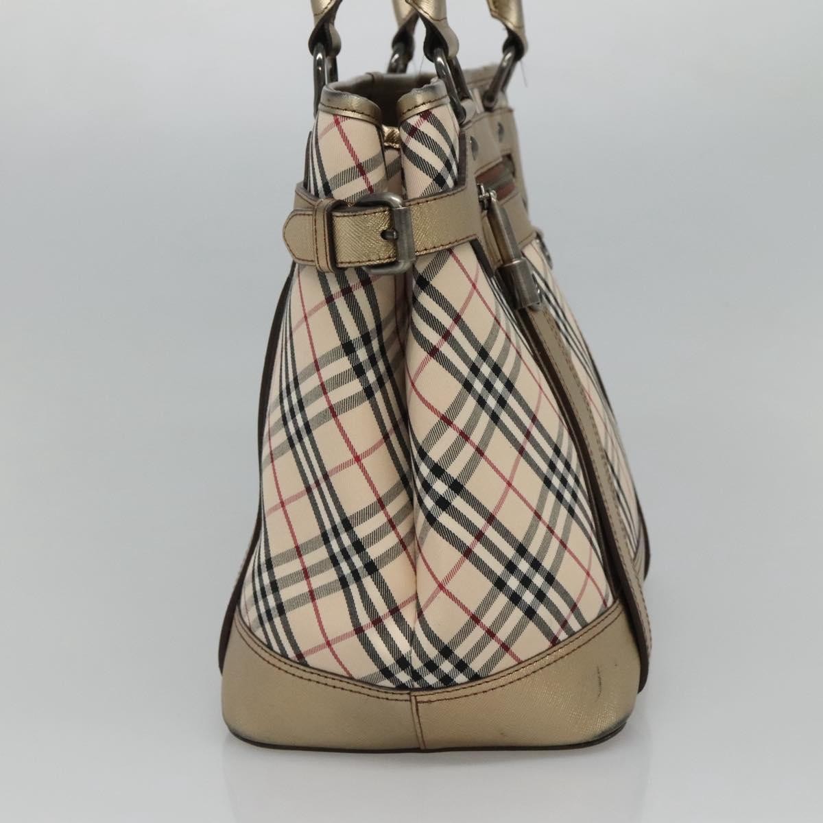 Burberry Nova Check Tote Canvas And Leather Beige Canvas Tote Bag