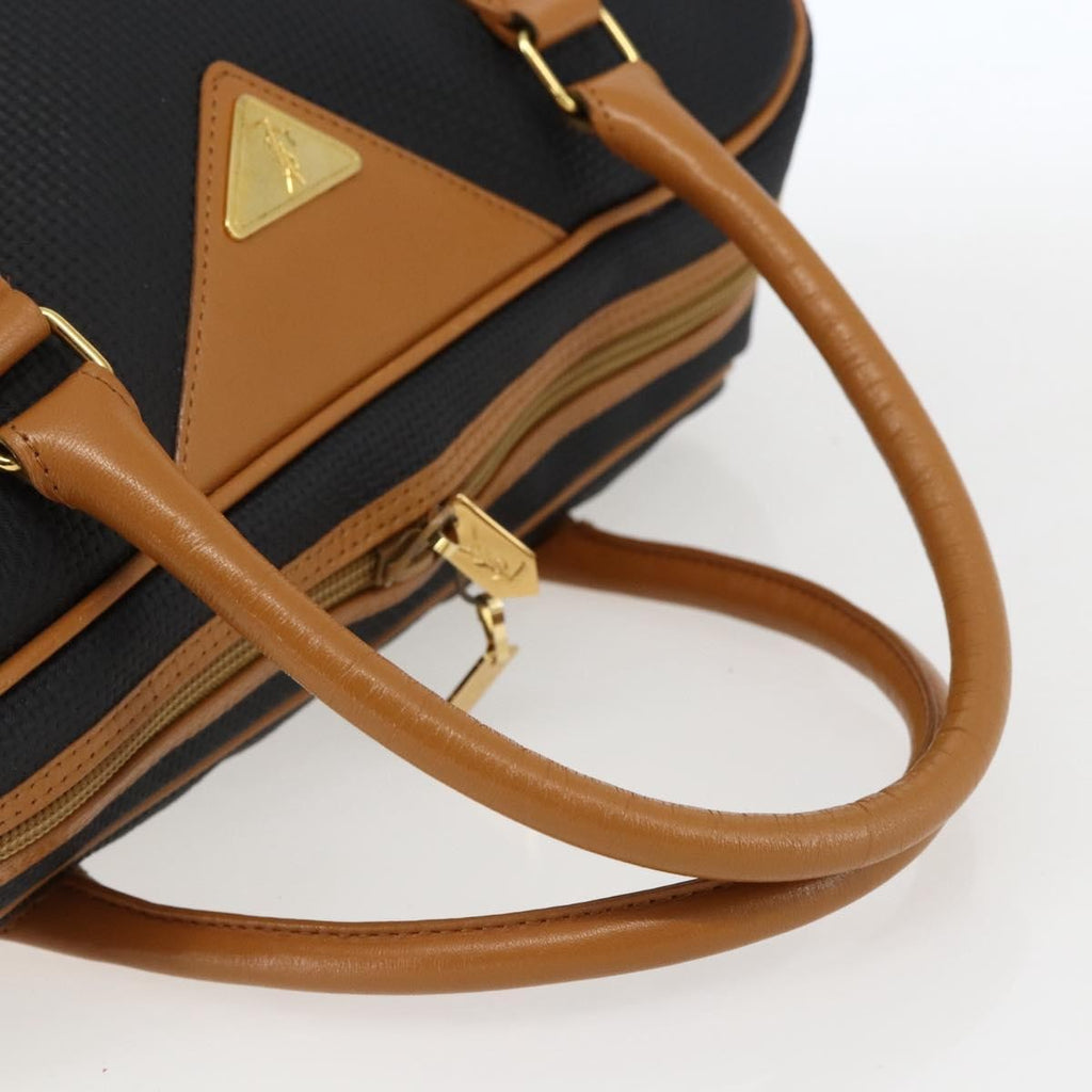 Saint Laurent Vintage Handbag Canvas Black Canvas Handbag (Pre-Owned)