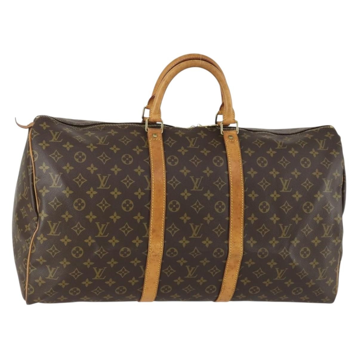 Louis Vuitton Keepall Bag Monogram Canvas Brown Canvas Travel Bag