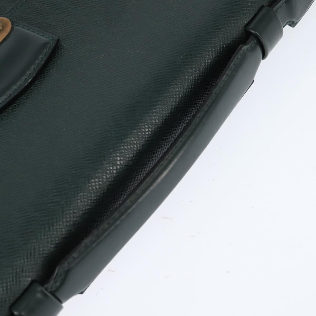 Louis Vuitton Serviette Kourad Briefcase Taiga Leather Green Leather Briefcase Bag