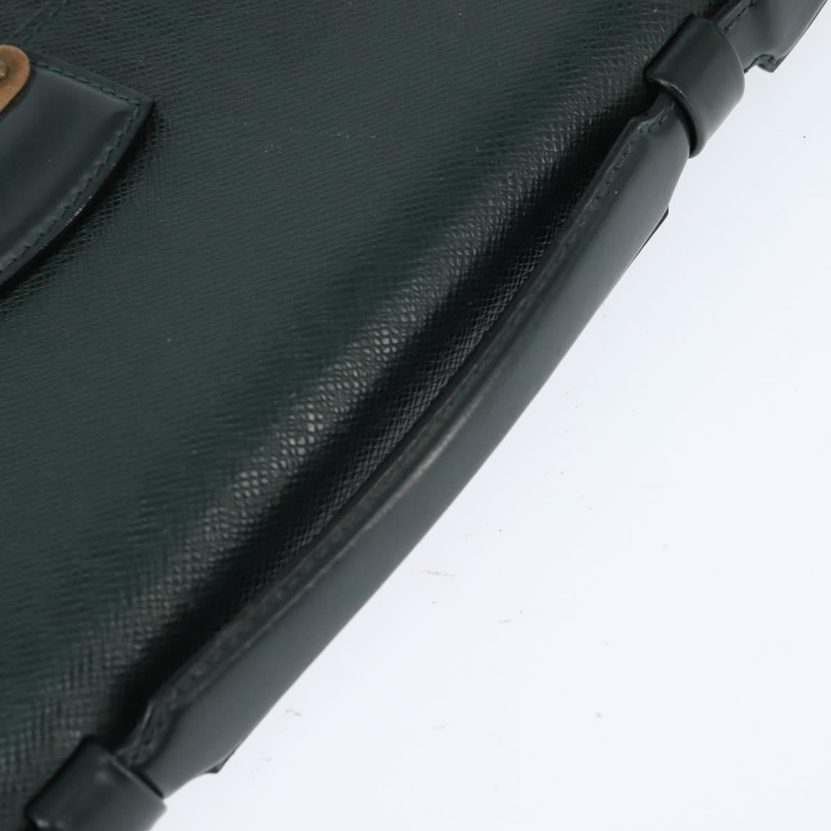Louis Vuitton Serviette Kourad Briefcase Taiga Leather Green Leather Briefcase Bag