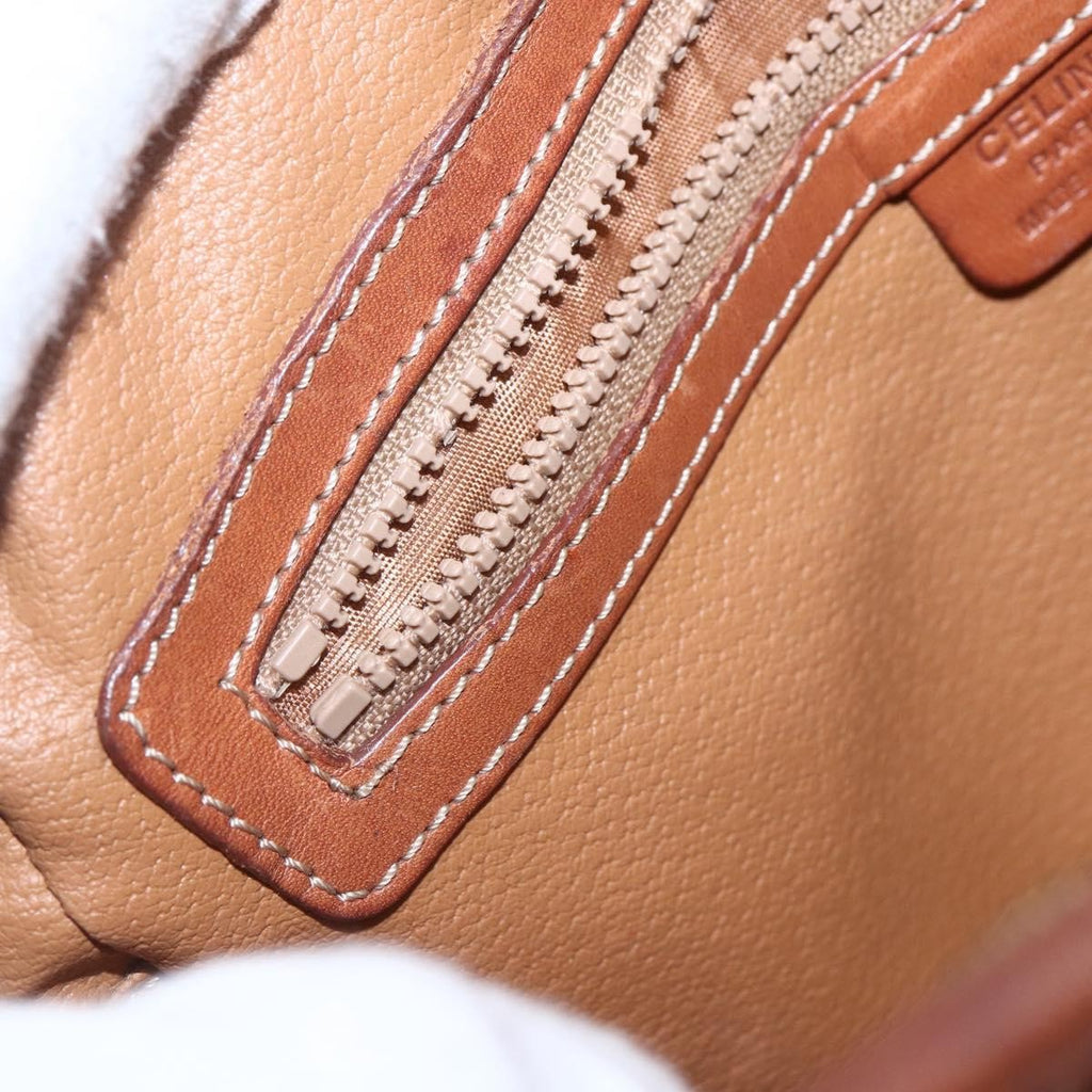 Celine Vintage Macadam Shoulder Bag Canvas And Leather Brown Canvas Shoulder Bag Bag