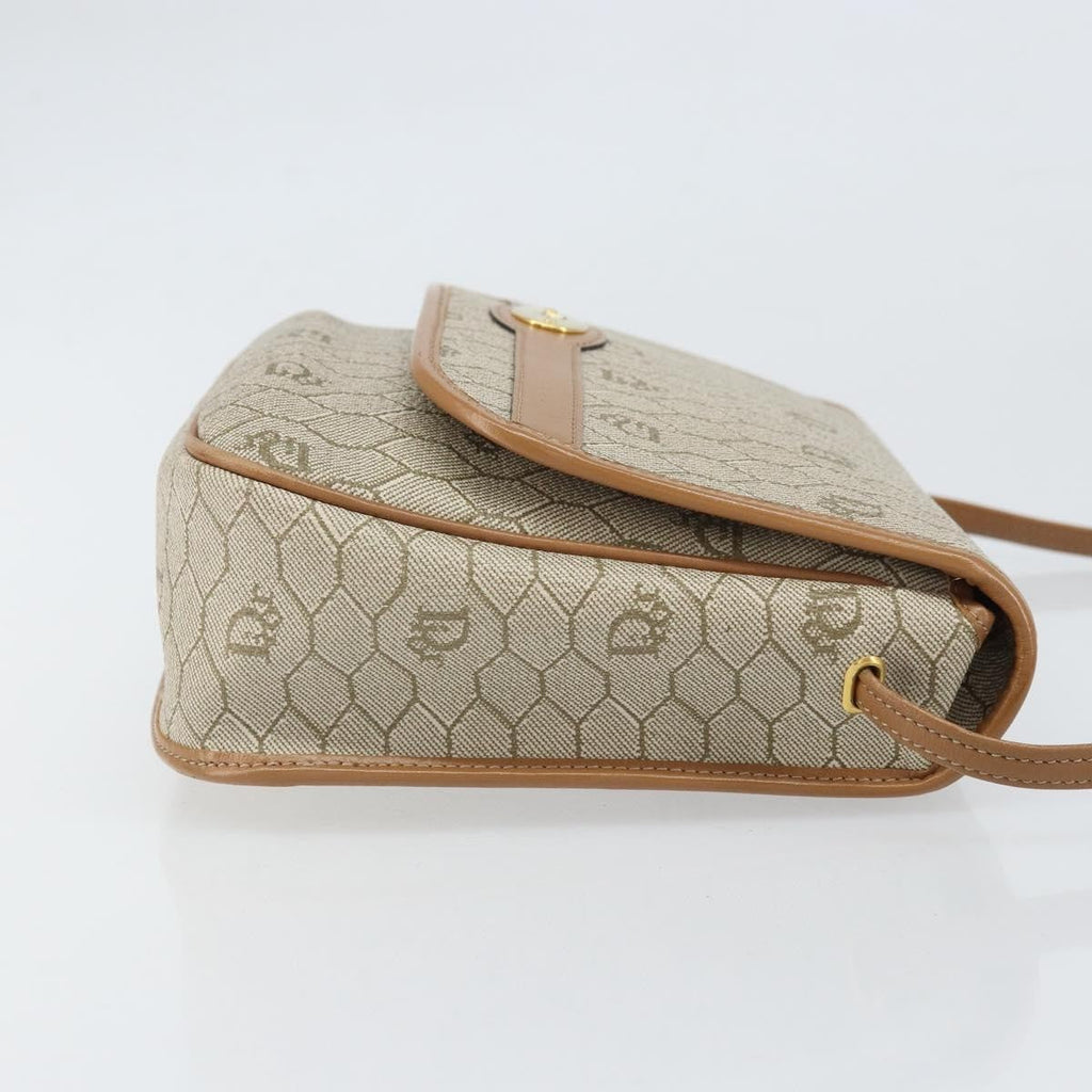 Christian Dior Vintage Honeycomb Shoulder Bag Canvas Beige Pvc,Canvas Shoulder Bag Bag (Pre-Owned)