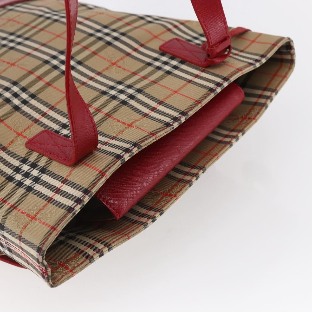 Burberry Nova Check Tote Canvas Check Pattern Beige Canvas Tote Bag