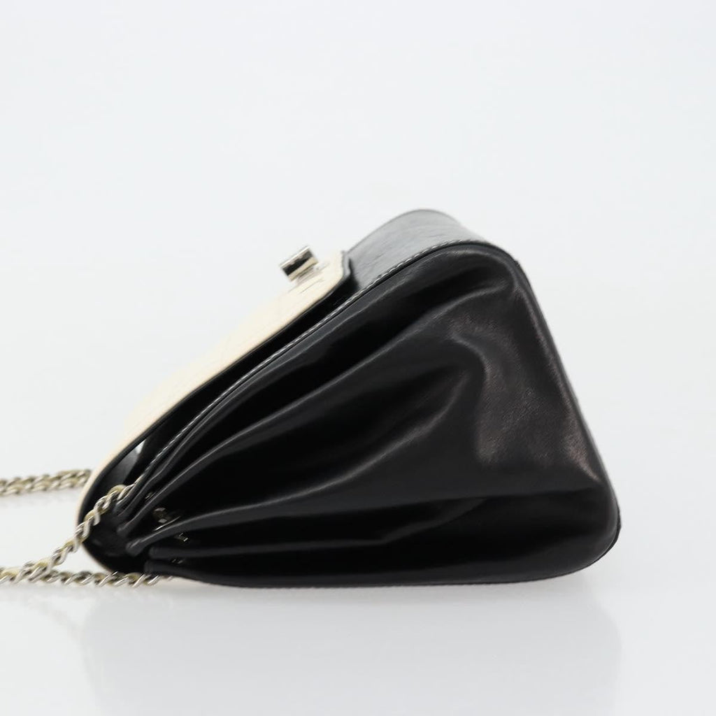 Chanel Chocolate Bar Accordion Reissue Flap Bag Quilted Lambskin Black Leather Handbag