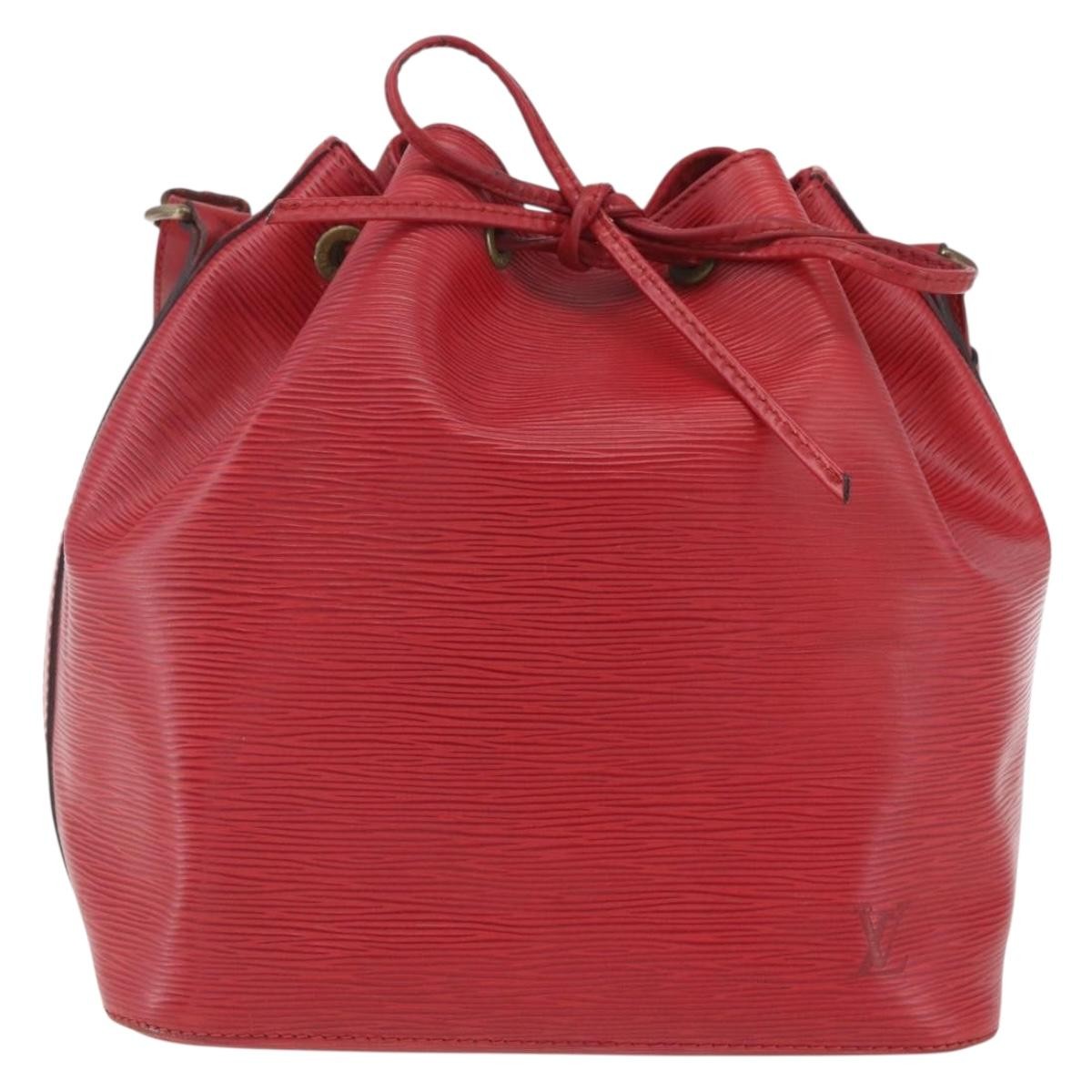 Louis Vuitton Petit Noe Handbag Epi Leather Red Leather Shoulder Bag