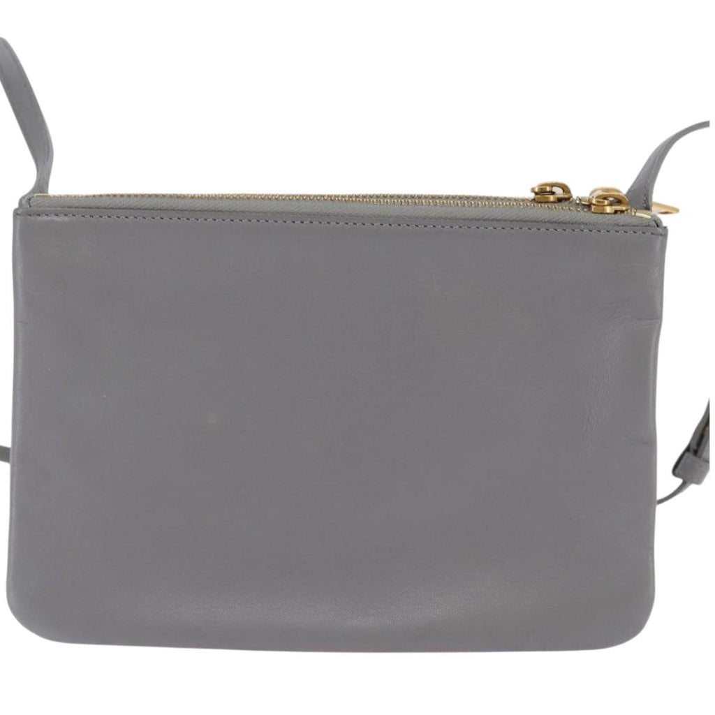 Celine Trio Crossbody Bag Leather Gray Leather Crossbody Bag Bag