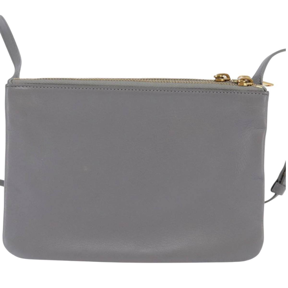 Celine Trio Crossbody Bag Leather Gray Leather Crossbody Bag Bag