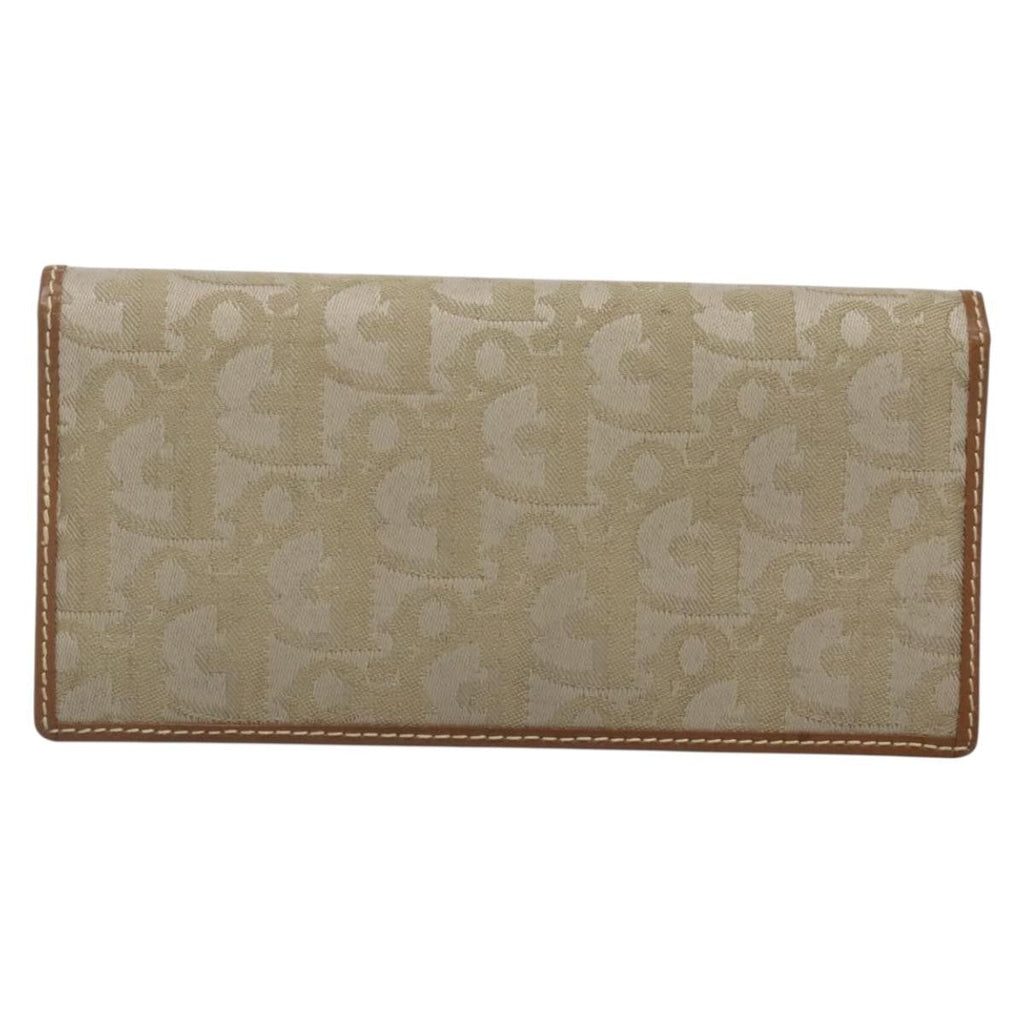 Christian Dior Trotter French Wallet Diorissimo Canvas Green Canvas Wallets Accessory (Pre-Owned)