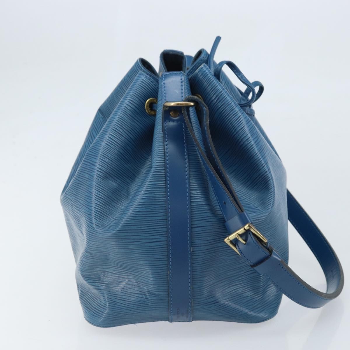 Louis Vuitton Petit Noe Handbag Epi Leather Blue Leather Shoulder Bag