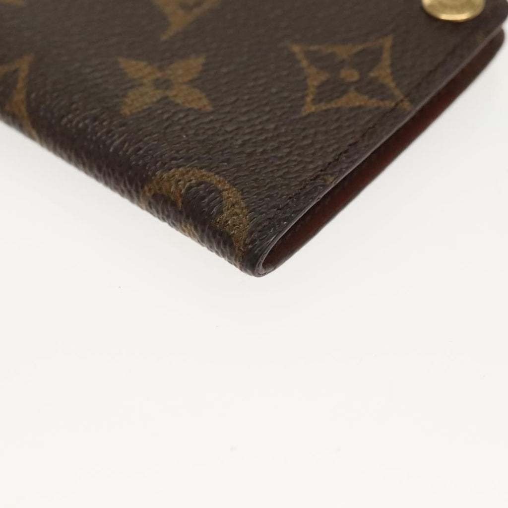 Louis Vuitton Porte Cartes Pression Card Case Monogram Canvas Brown Canvas Card Holders Accessory