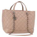 Chanel Easy Shopping Tote Quilted Calfskin Pink Leather Tote Bag Bag