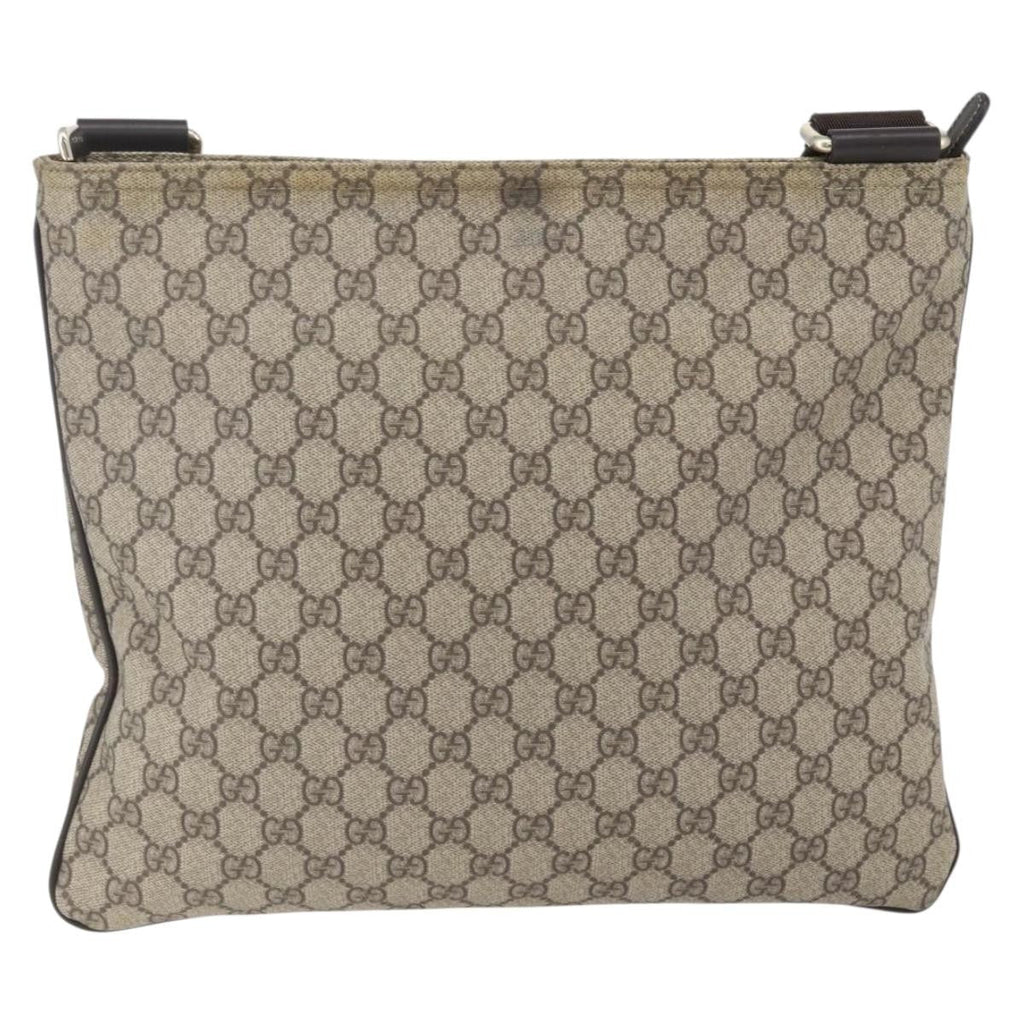 Gucci Zip Top Messenger Bag Gg Coated Canvas Beige Canvas Shoulder Bag Bag (Pre-Owned)