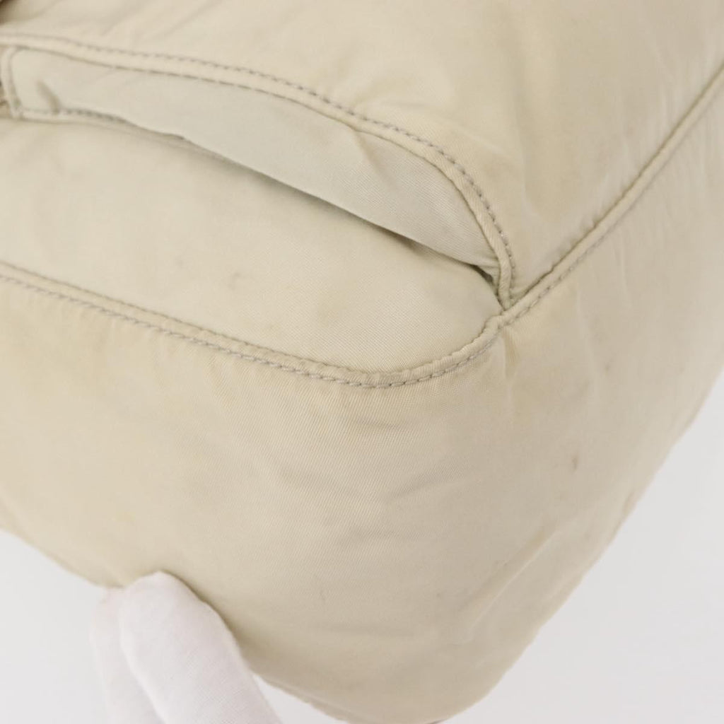 Prada Buckle Messenger Bag Tessuto Beige Nylon Shoulder Bag Bag
