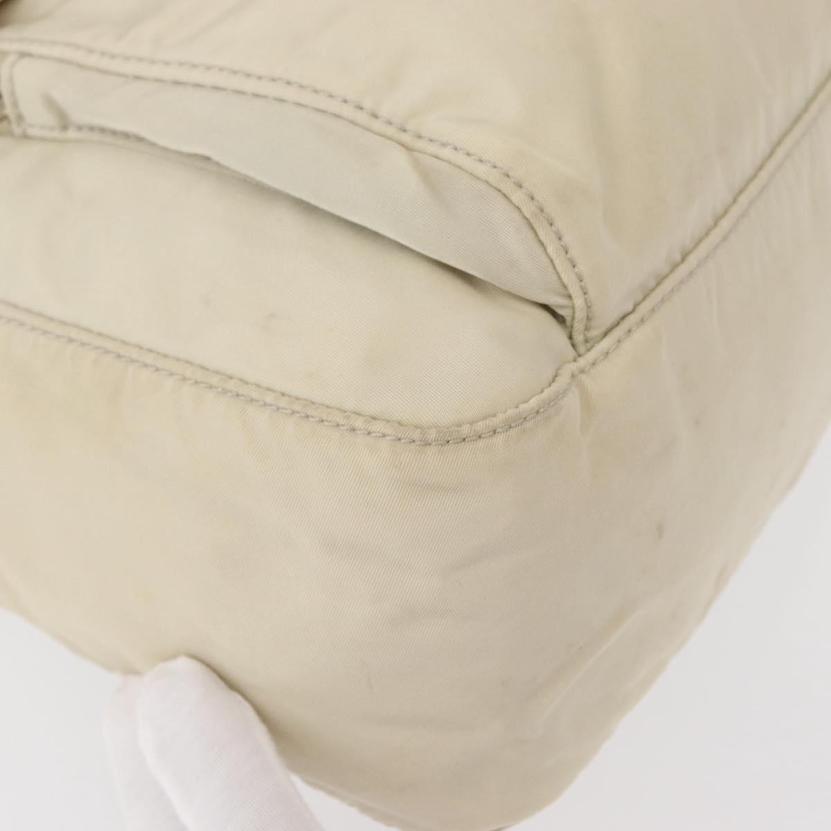 Prada Buckle Messenger Bag Tessuto Beige Nylon Shoulder Bag Bag