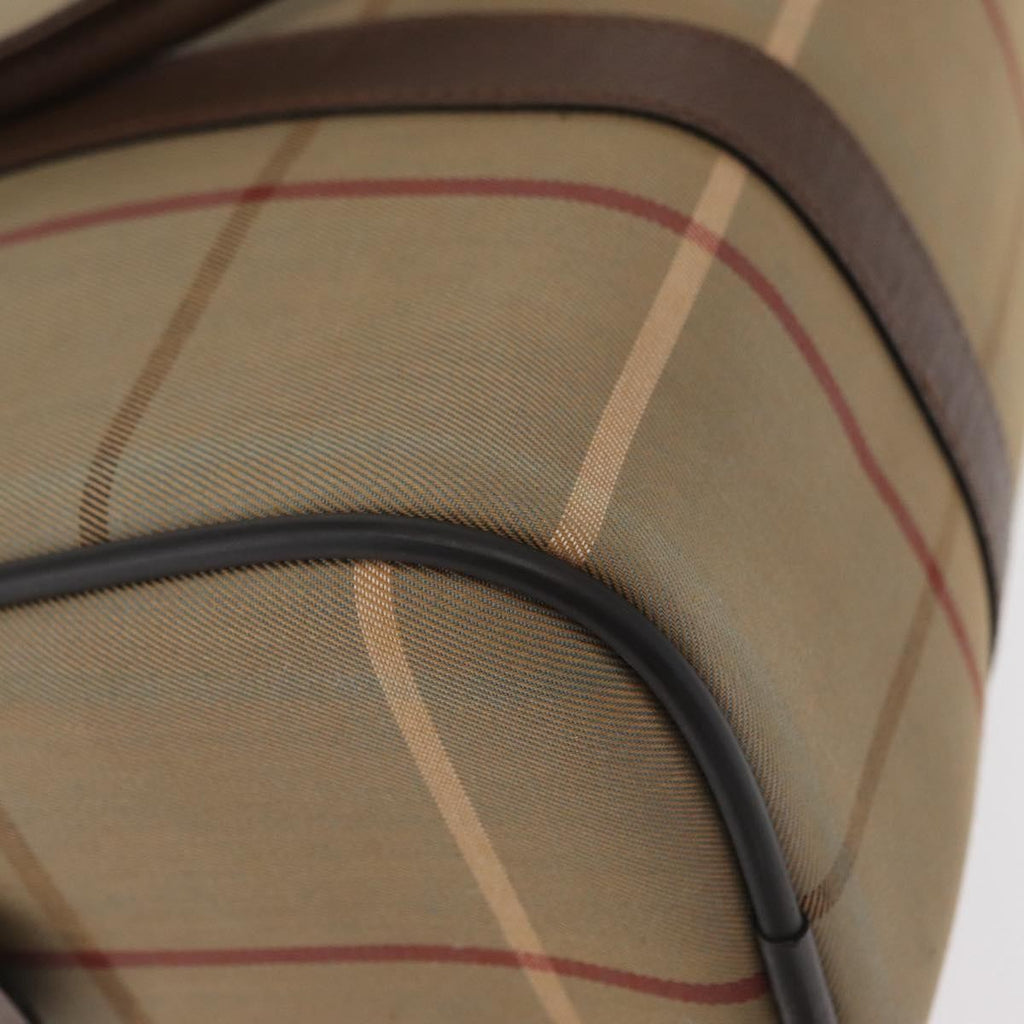 Burberry Nova Check Boston Bag Canvas Beige Canvas Handbag