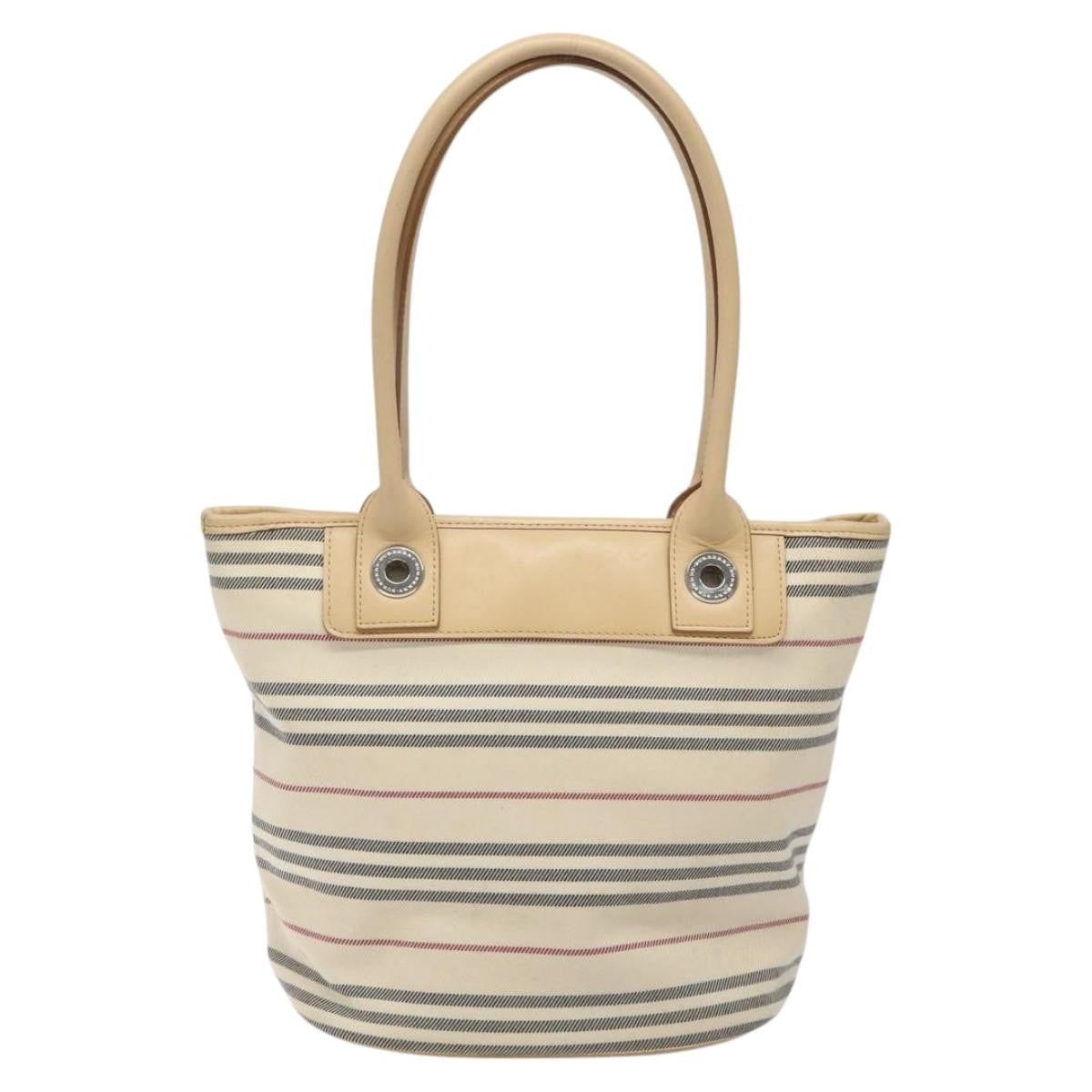 Burberry Nova Check Tote Canvas And Leather Beige Canvas Tote Bag