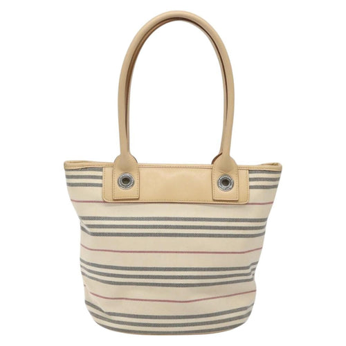 Burberry Nova Check Tote Canvas And Leather Beige Canvas Tote Bag