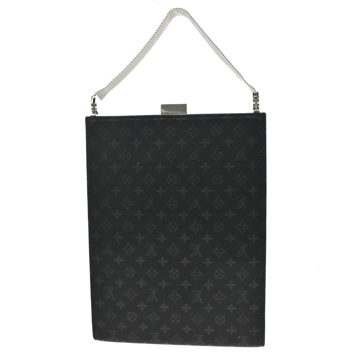 Louis Vuitton Saint Ange Handbag Monogram Satin Black Satin Handbag
