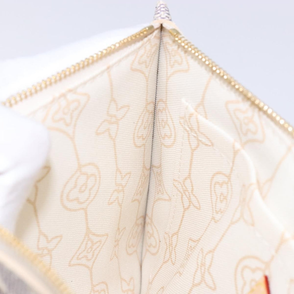 Louis Vuitton Neverfull Pochette Damier White Canvas Bag
