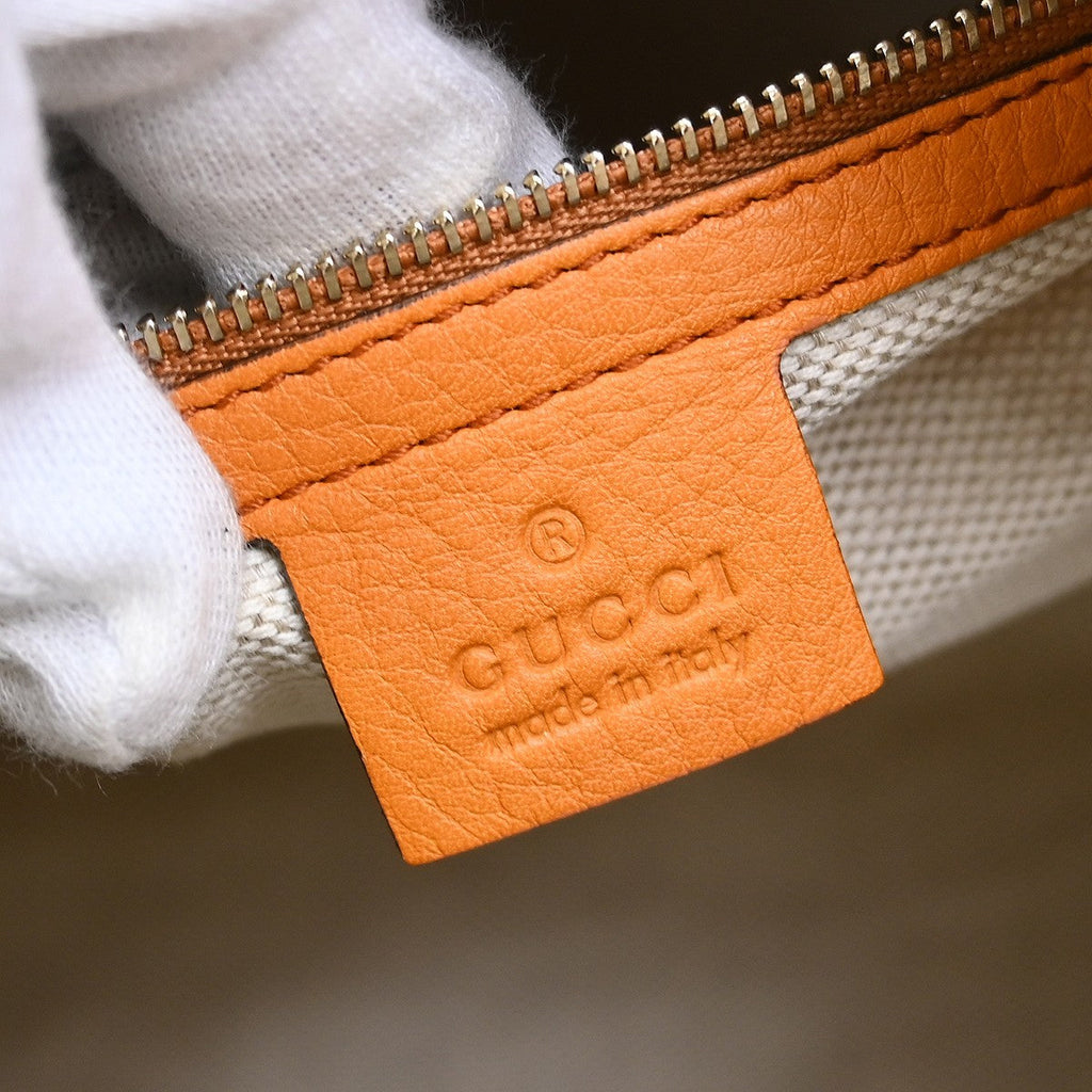 Gucci Soho Boston Bag Leather Orange Leather Handbag (Pre-Owned)