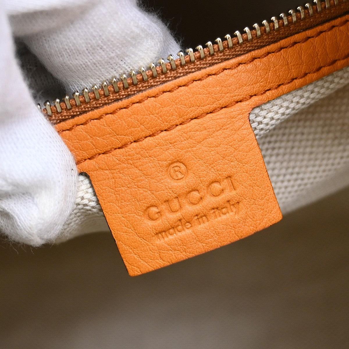 Gucci Soho Boston Bag Leather Orange Leather Handbag (Pre-Owned)