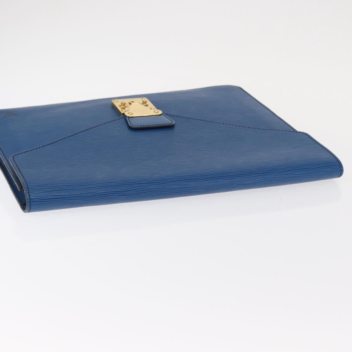 Louis Vuitton Porte-Documents Senateur Bag Epi Leather Blue Leather Clutche & Pouche Bag