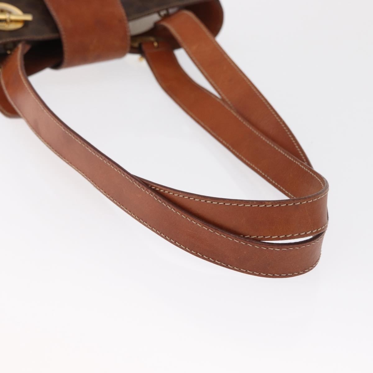 Celine Vintage Macadam Shoulder Bag Canvas And Leather Brown Canvas Shoulder Bag Bag