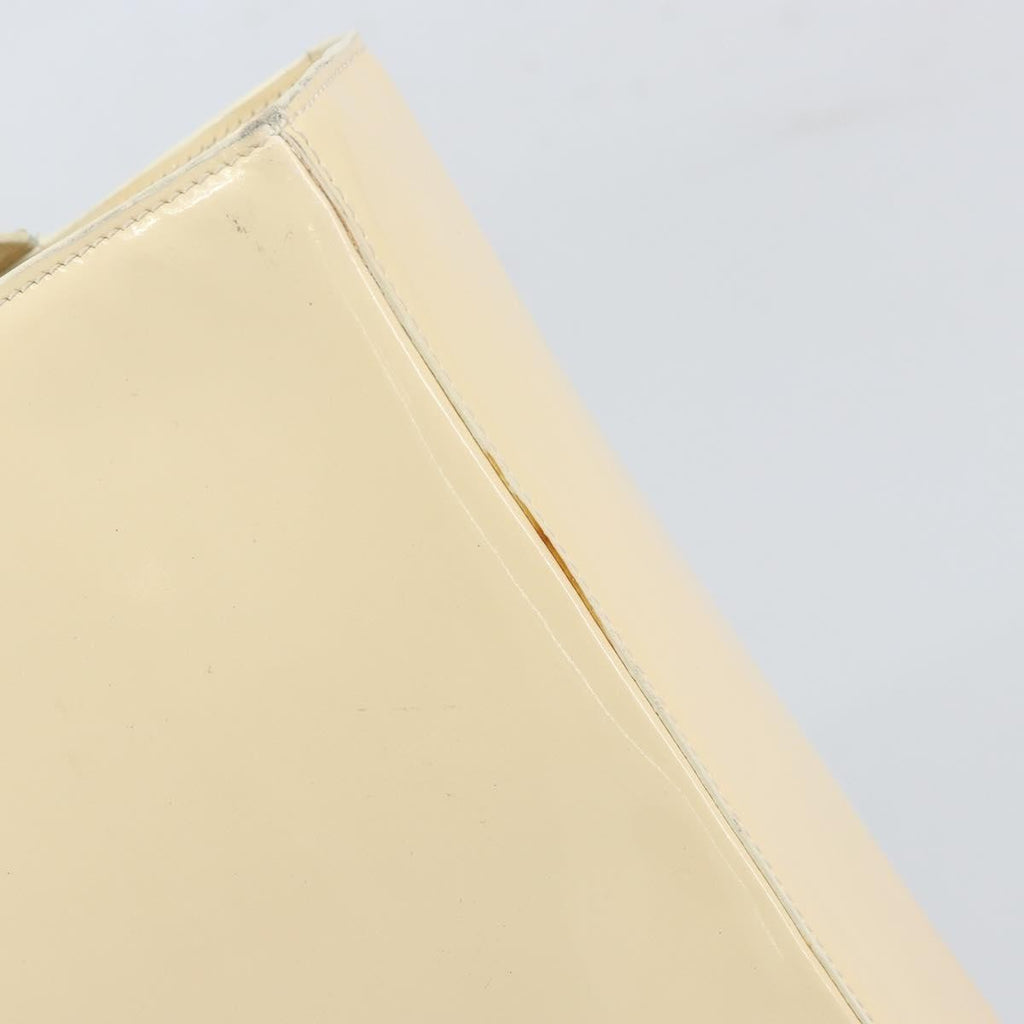 Chanel Vintage Embossed Logo Shoulder Bag Patent Beige Patent_Leather Tote Bag Bag