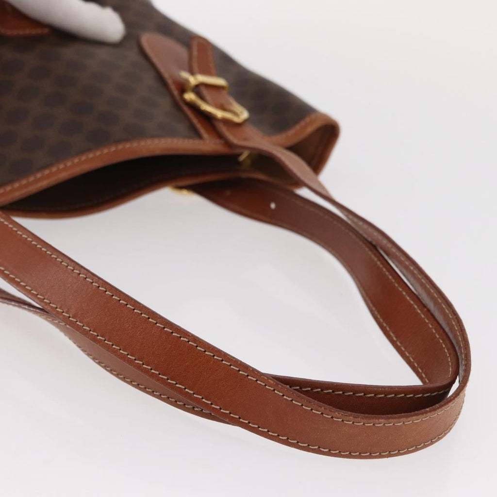 Celine Vintage Macadam Shoulder Bag Canvas And Leather Brown Pvc Shoulder Bag Bag