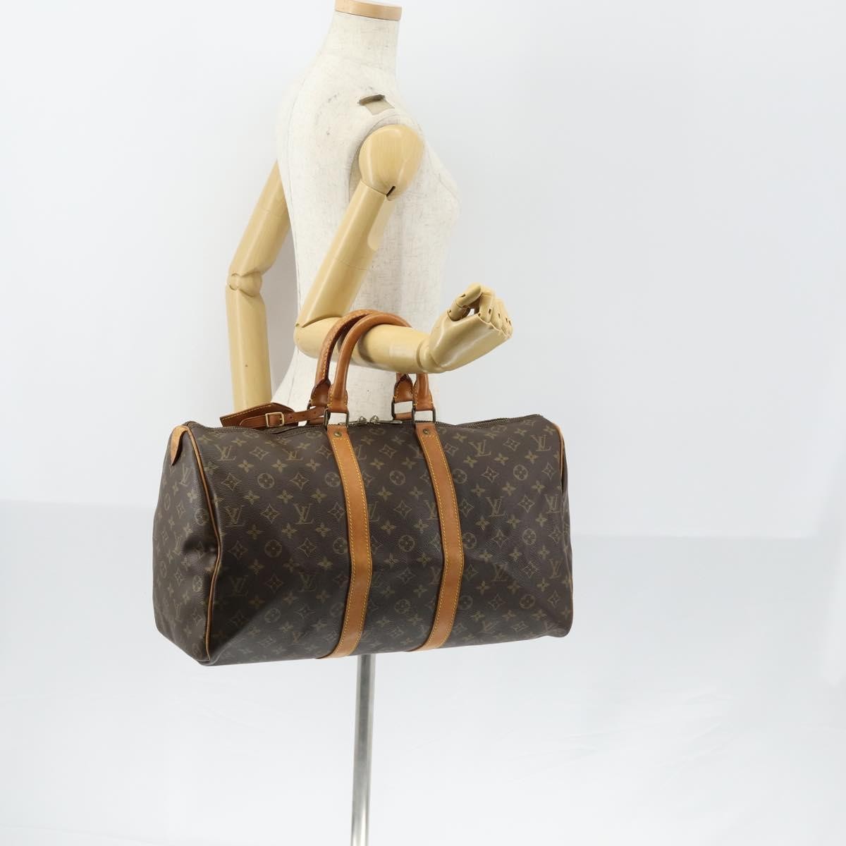 Louis Vuitton Keepall Bag Monogram Canvas Brown Canvas Travel Bag
