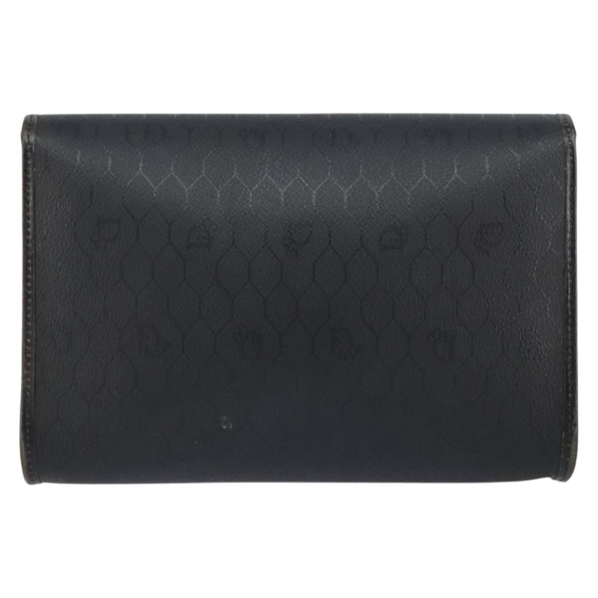 Christian Dior Vintage Honeycomb Flap Crossbody Bag Coated Canvas Black Canvas Shoulder Bag Bag (Pre-Owned)