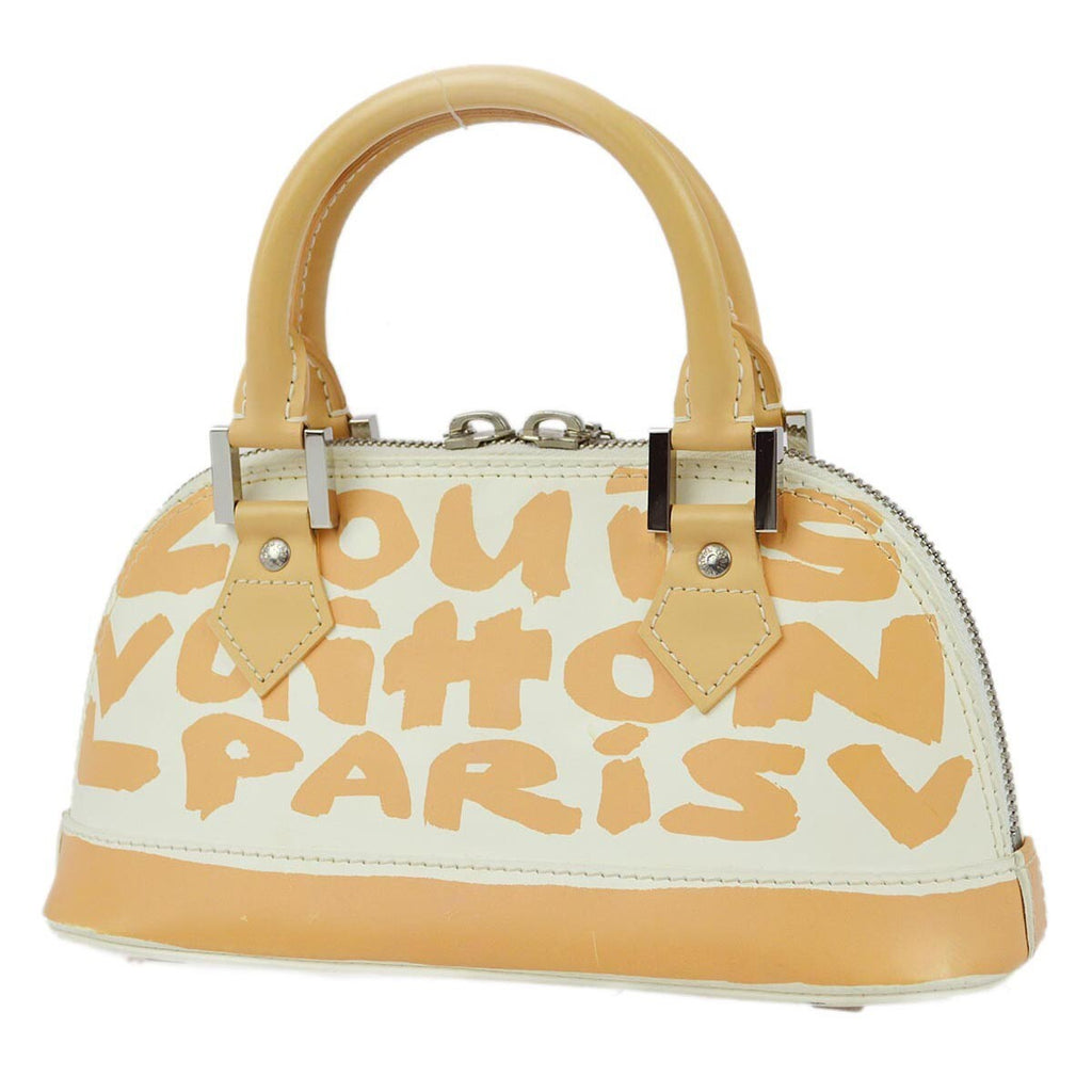 Louis Vuitton Alma Handbag Limited Edition Graffiti Leather Beige Leather Handbag