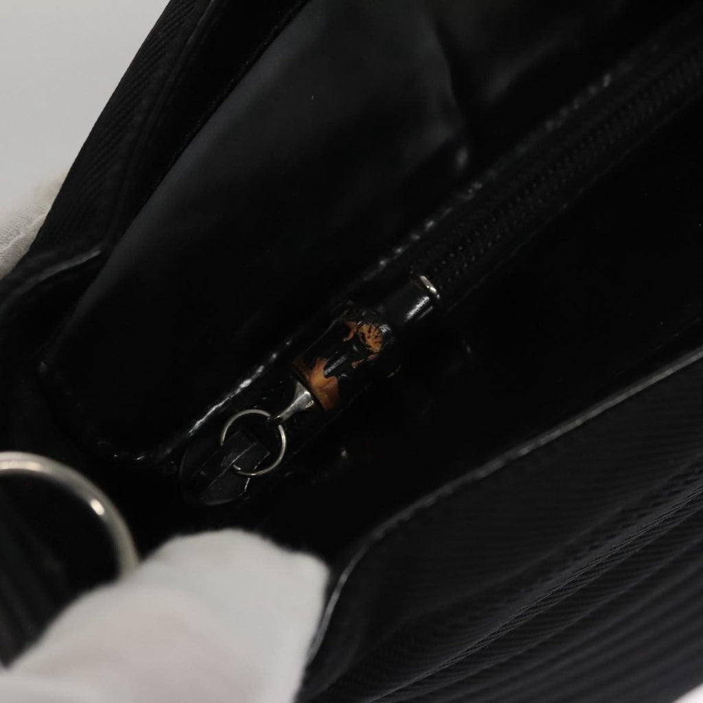 Gucci Vintage Bamboo Handle Bag Nylon Black Nylon Tote Bag Bag (Pre-Owned)