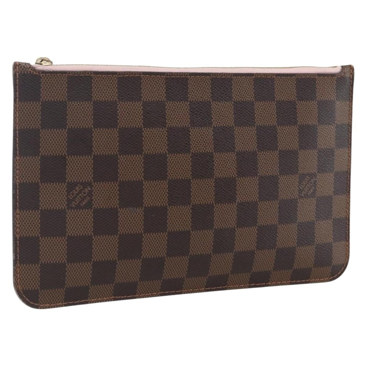 Louis Vuitton Neverfull Pochette Damier Brown Canvas Clutche & Pouche Bag