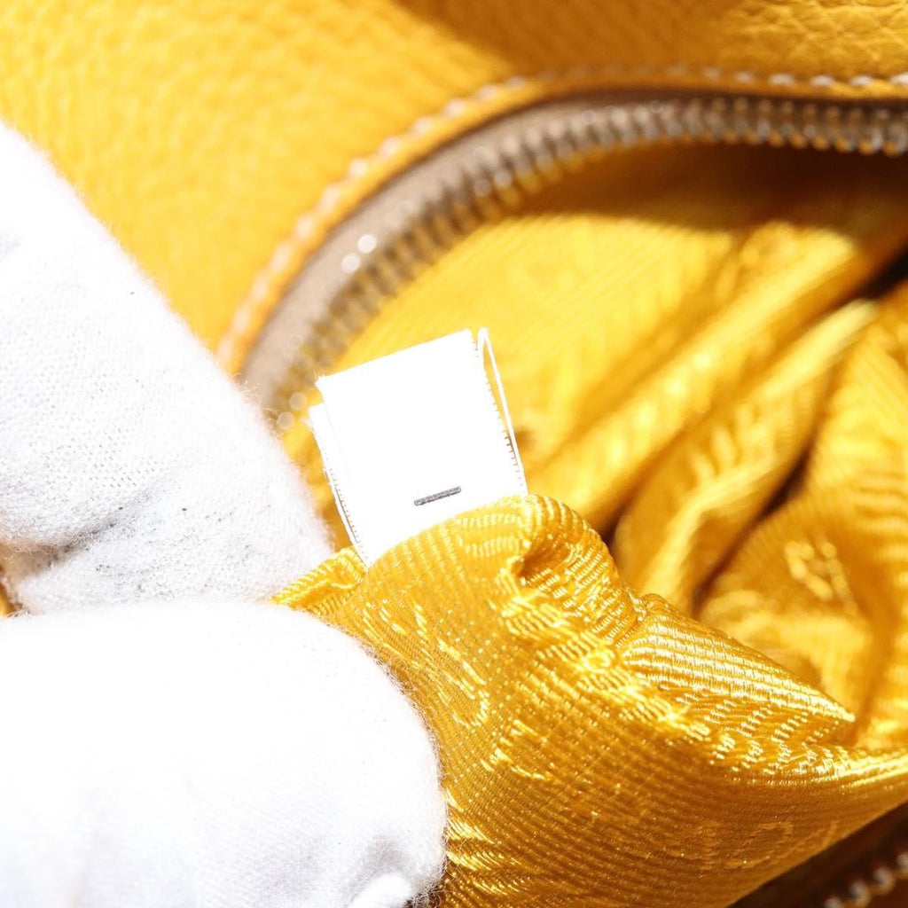 Prada Vintage Handbag Leather Yellow Leather Handbag