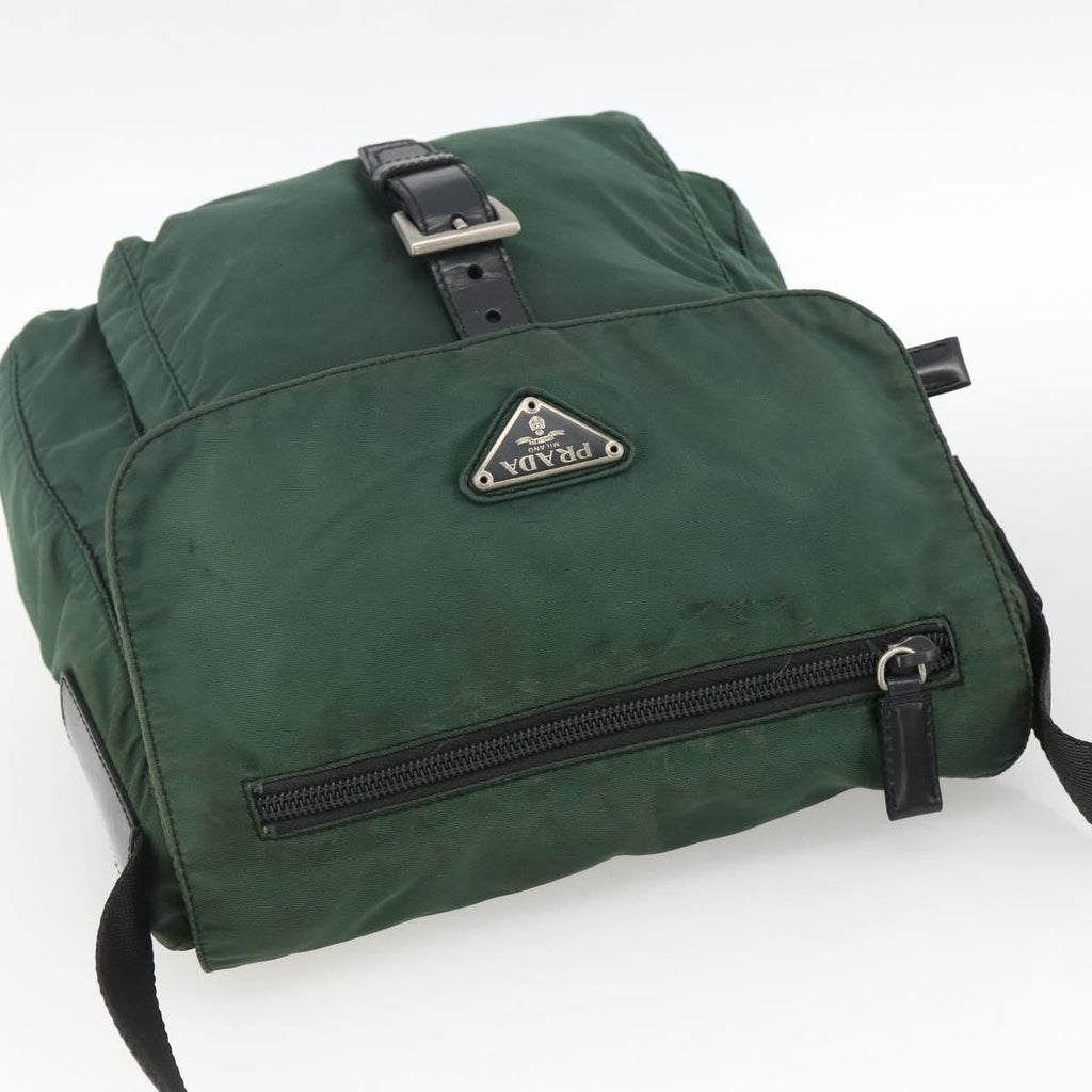 Prada Buckle Messenger Bag Tessuto Green Nylon Shoulder Bag Bag