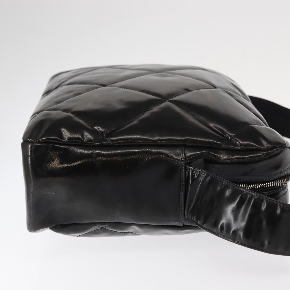 Chanel Vintage Shoulder Bag Enamel Black Patent_Leather Shoulder Bag Bag