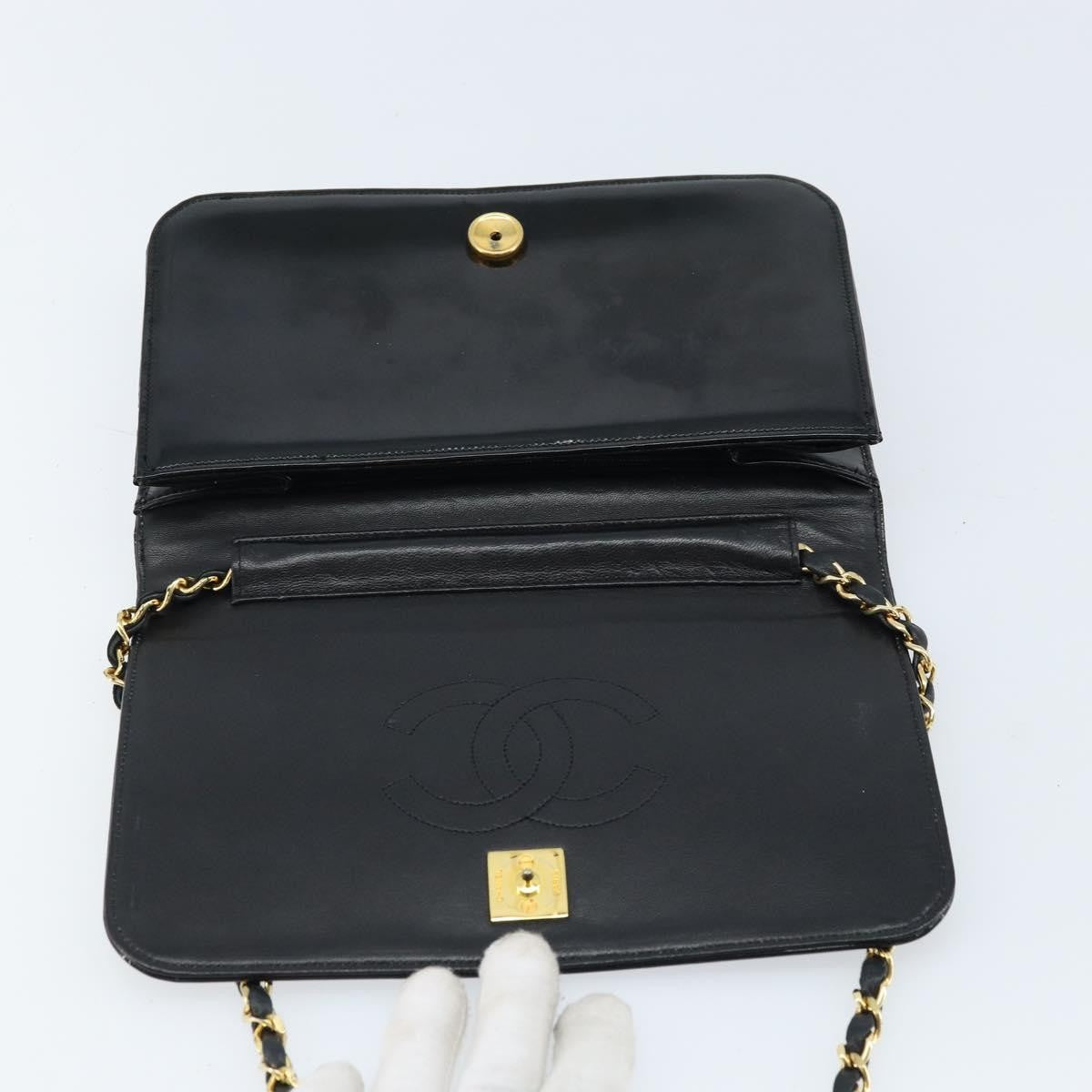 Chanel Wallet On Chain Quilted Patent Black Patent_Leather Shoulder Bag Bag