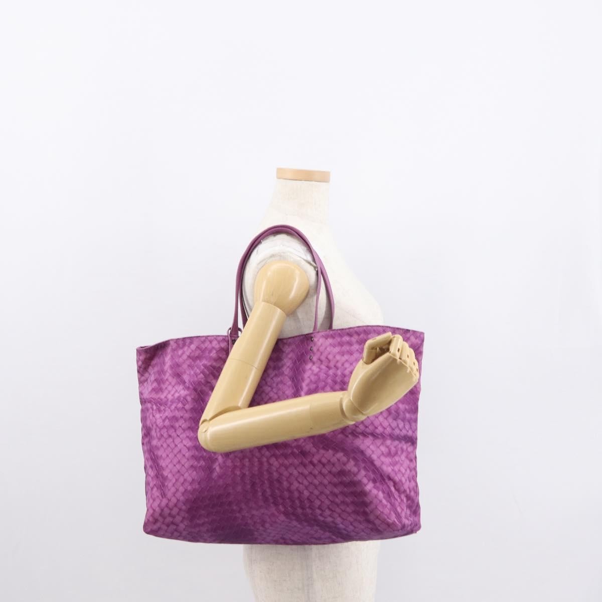 Bottega Veneta Intrecciolusion Tote Printed Nylon Purple Nylon Tote Bag Bag