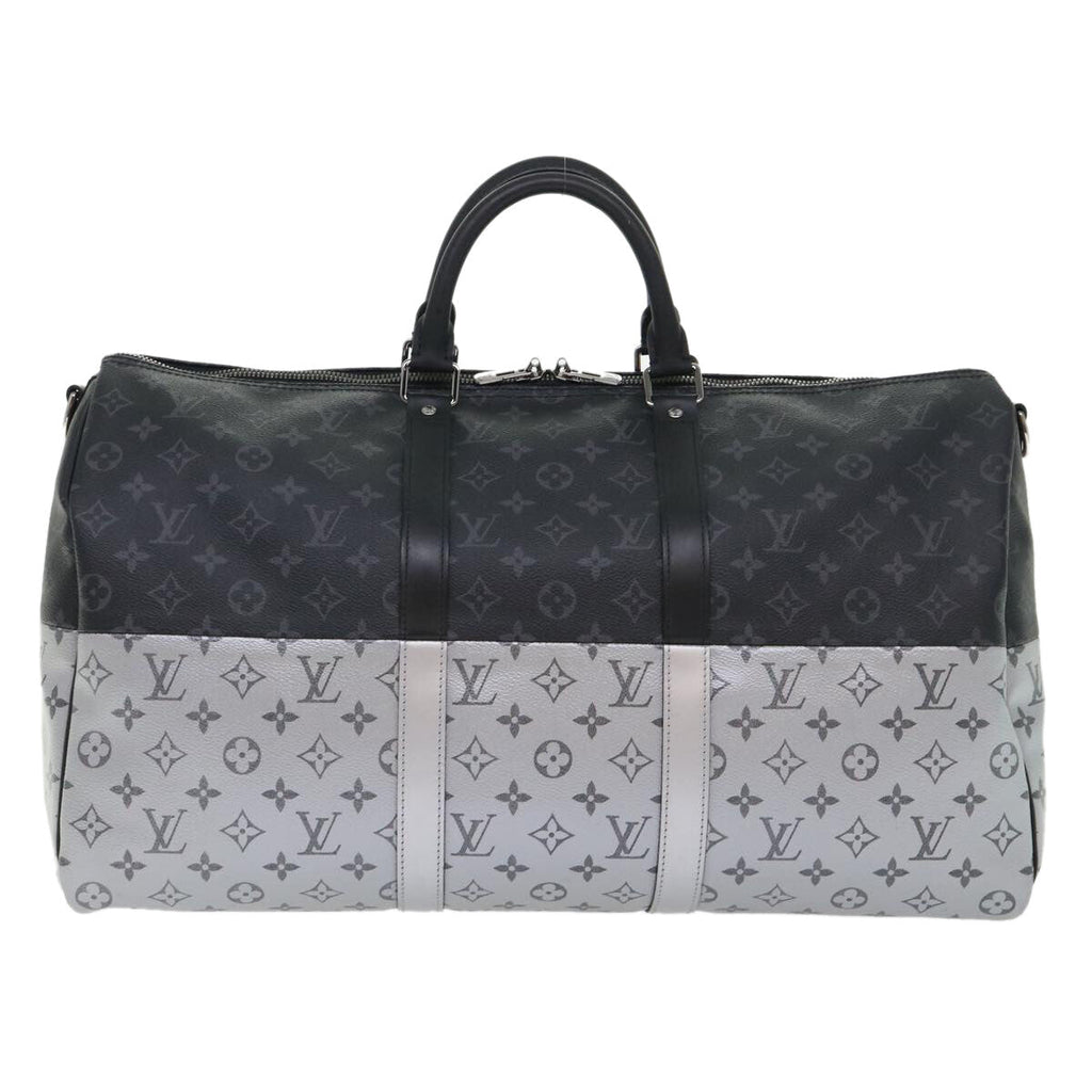 Louis Vuitton Keepall Bandouliere Bag Monogram Eclipse Split Canvas Black Canvas Bag