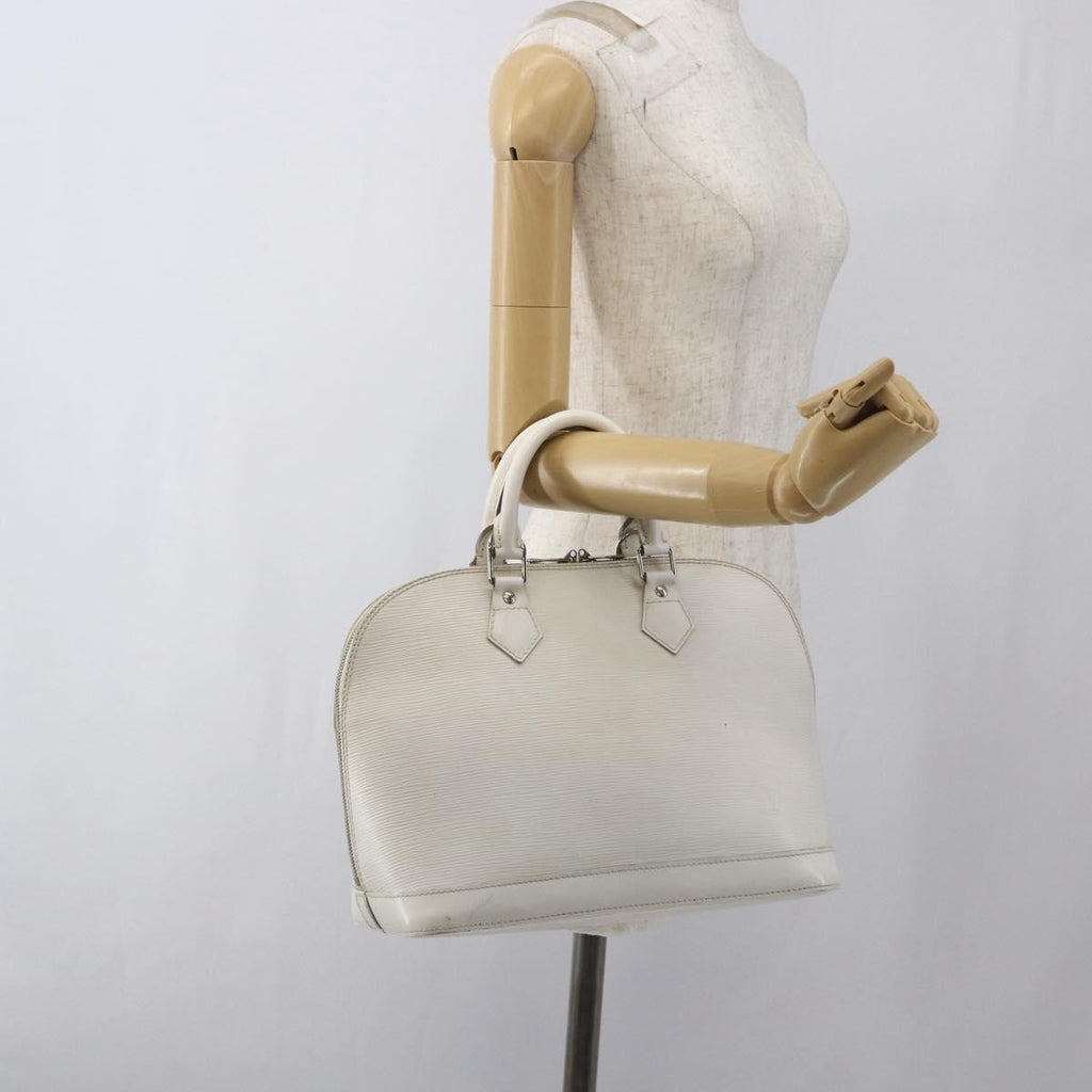 Louis Vuitton Alma Handbag Epi Leather White Leather Handbag