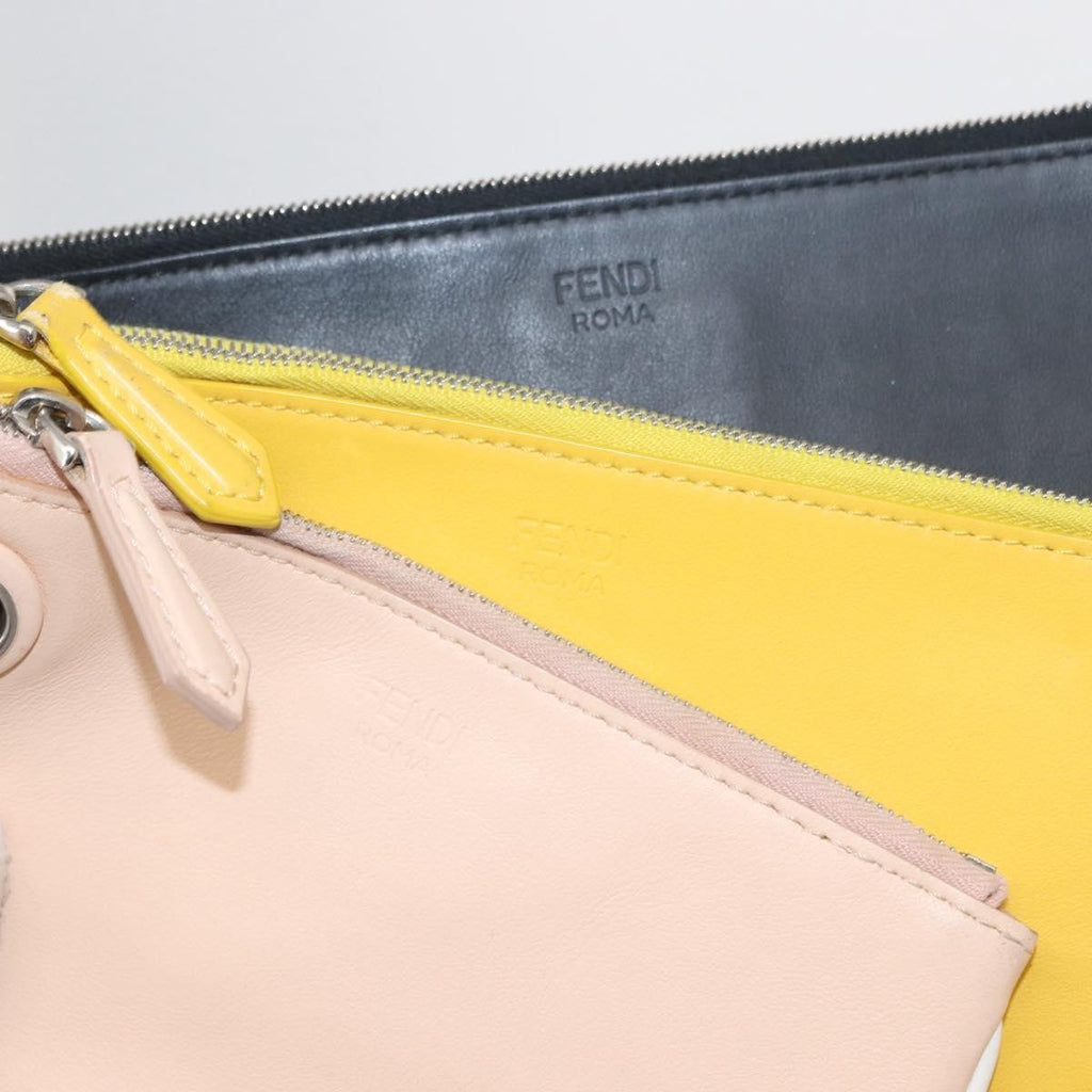 Fendi Triplette Pouch Set Calfskin Multicolour Leather Clutche & Pouche Bag