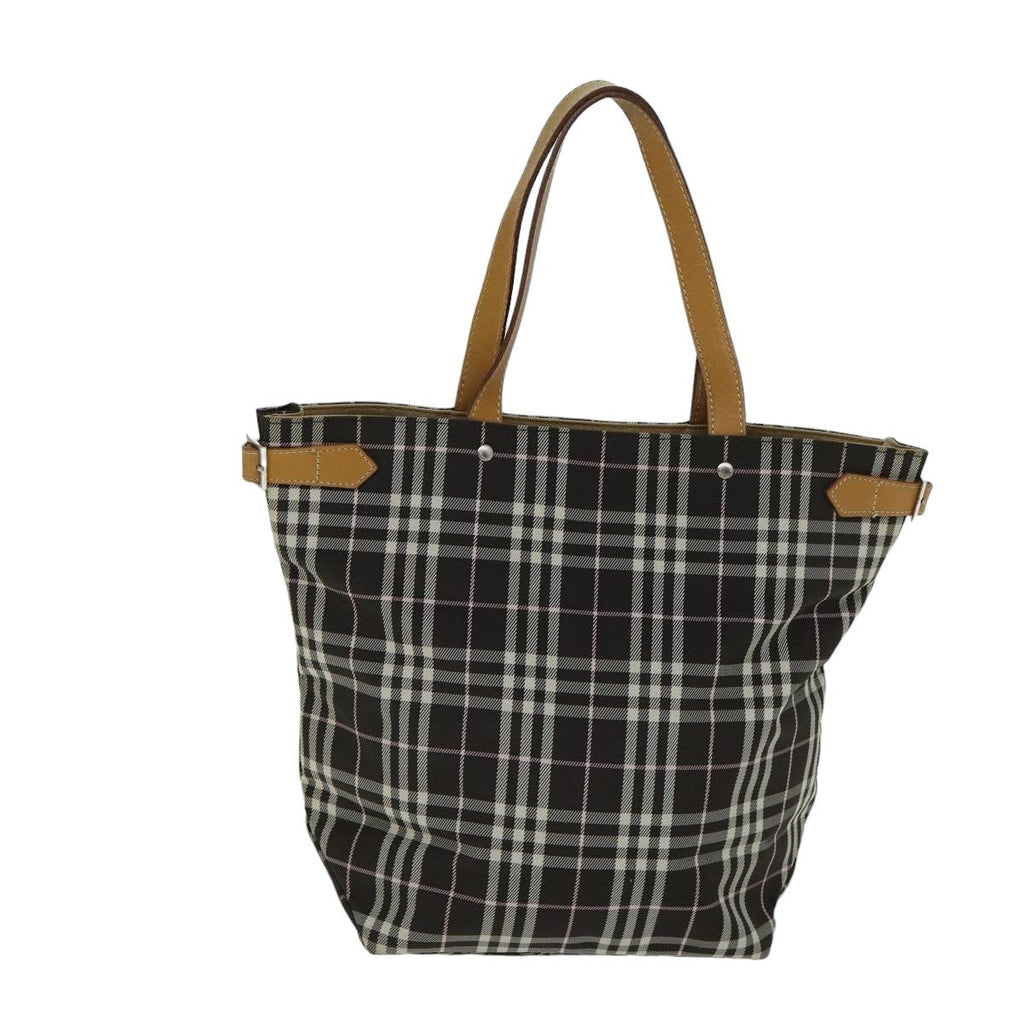 Burberry Nova Check Blue Label Nylon Brown Nylon Tote Bag