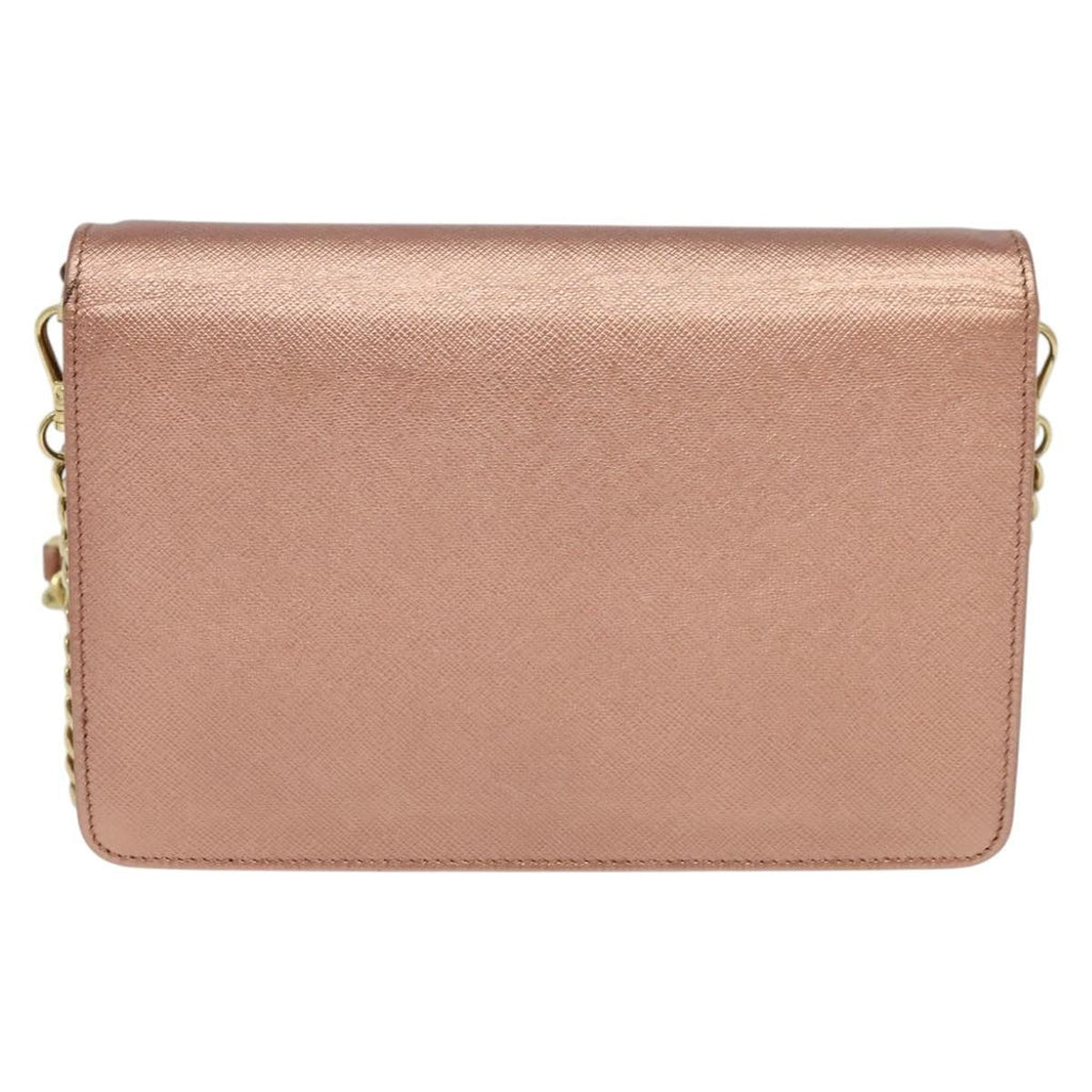 Prada Monochrome Chain Flap Bag Saffiano Leather Pink Leather Shoulder Bag Bag