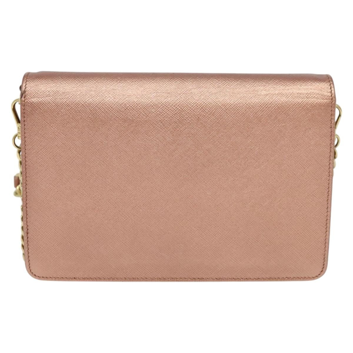 Prada Monochrome Chain Flap Bag Saffiano Leather Pink Leather Shoulder Bag Bag