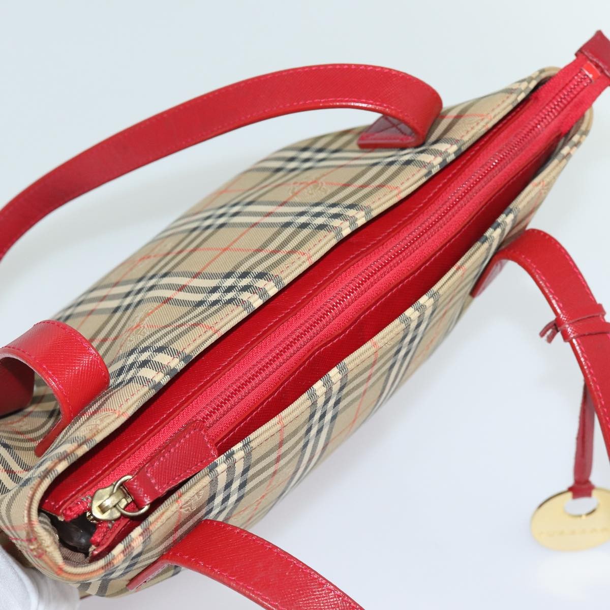 Burberry Nova Check Tote Canvas And Leather Beige Canvas Tote Bag