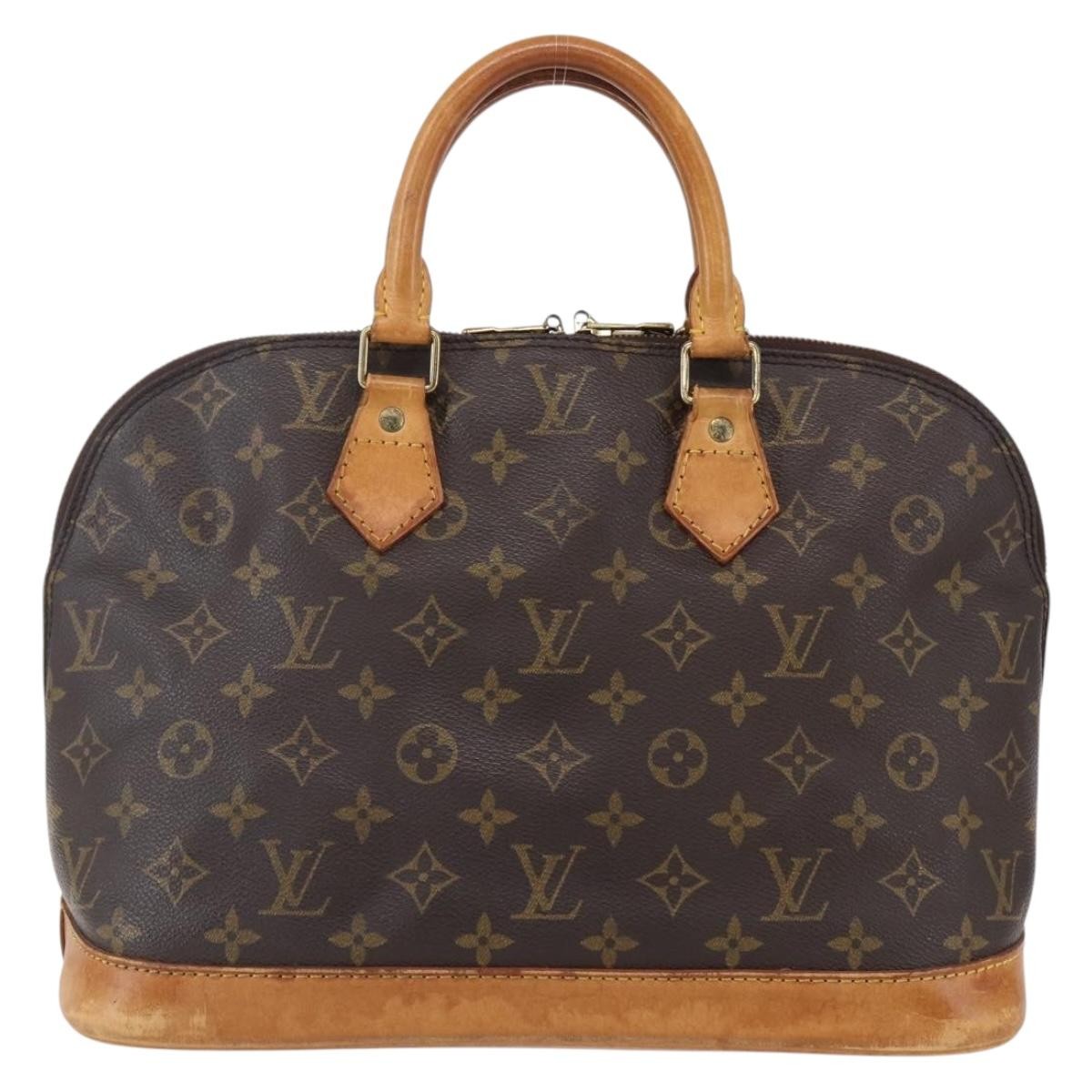 Louis Vuitton Vintage Alma Handbag Monogram Canvas Brown Canvas Handbag