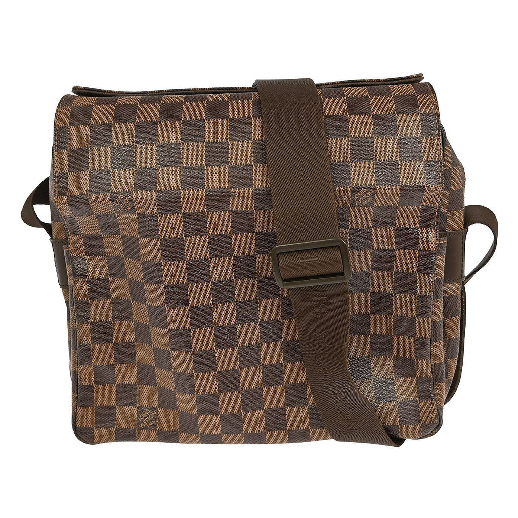 Louis Vuitton Naviglio Handbag Damier Brown Canvas Shoulder Bag